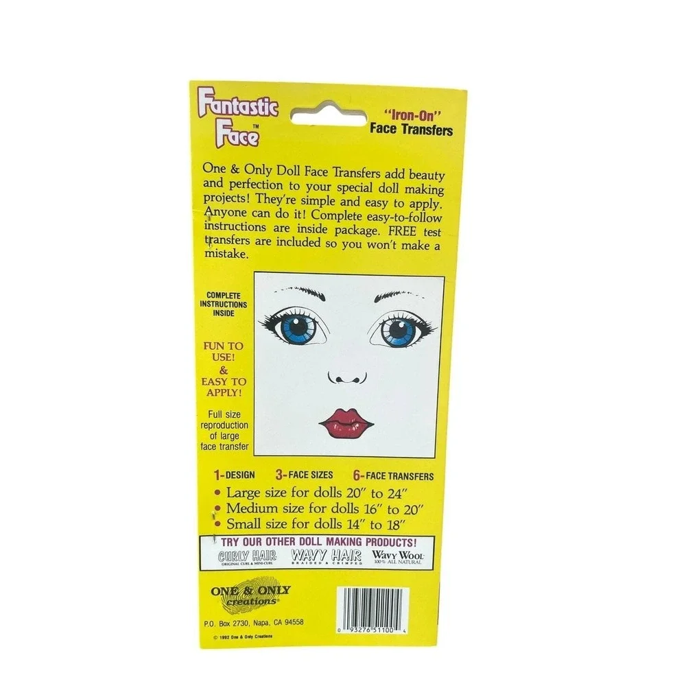 One & Only Creations S1-100 Fantastic Face Doll Face Transfers 14-24